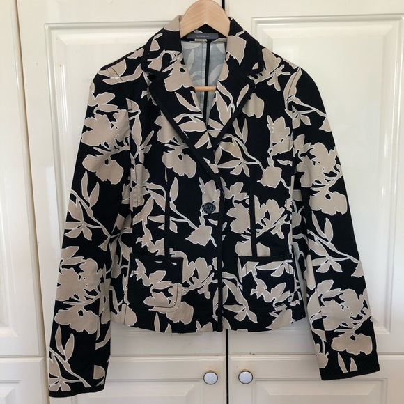 Liz Claiborne black & tan floral jacket - Size 6 - Picture 7 of 7